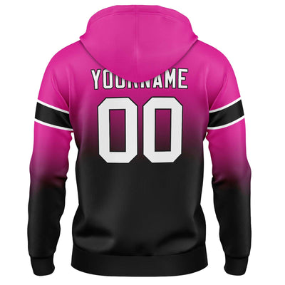 Custom Gradient Hoodie For Man Woman Girl Boy Print Your Logo Name Number Rose&Black enthsush