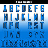 Custom White&Blue Gradient Football Jersey Personalized Football Shirts for Men Women  Printed Team Name Number Logo