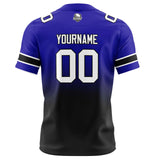 Custom Royal&Black Gradient Football Jersey Personalized Football Shirts for Men Women  Printed Team Name Number Logo