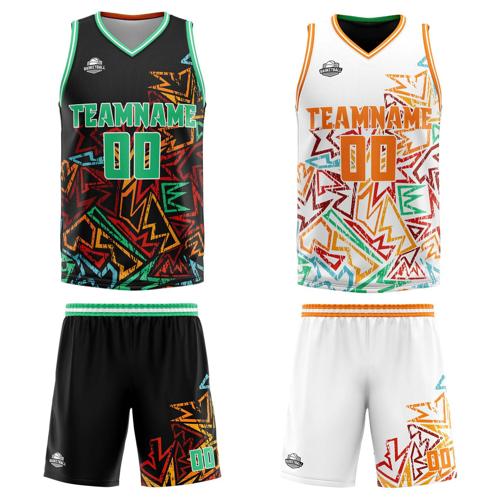 Custom Green Reversible Basketball Suit for Adults and Kids Personalized Jersey enthsush