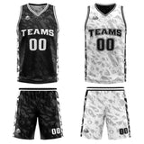 Custom Black Grey Reversible Basketball Suit for Adults and Kids Personalized Jersey