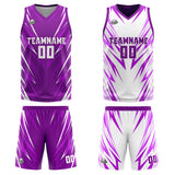 Custom Purple Reversible Basketball Suit for Adults and Kids Personalized Jersey