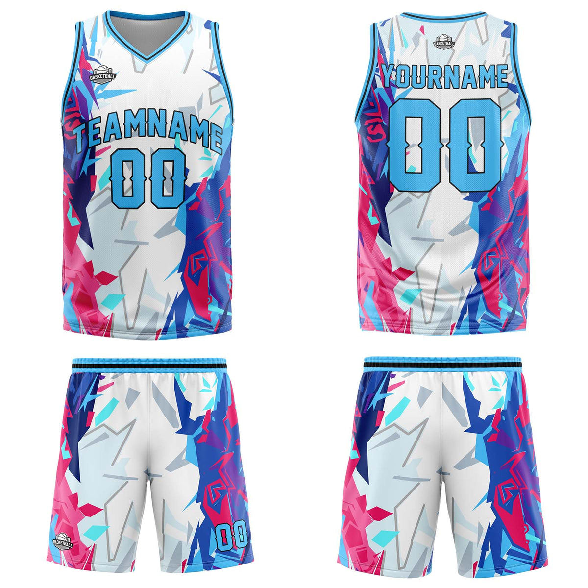 Custom Light Blue Basketball Jersey Uniform Suit Printed Your Logo Name Number enthsush