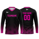 Custom Pink Black Basketball Soccer Football Shooting Long T-Shirt for Adults and Kids