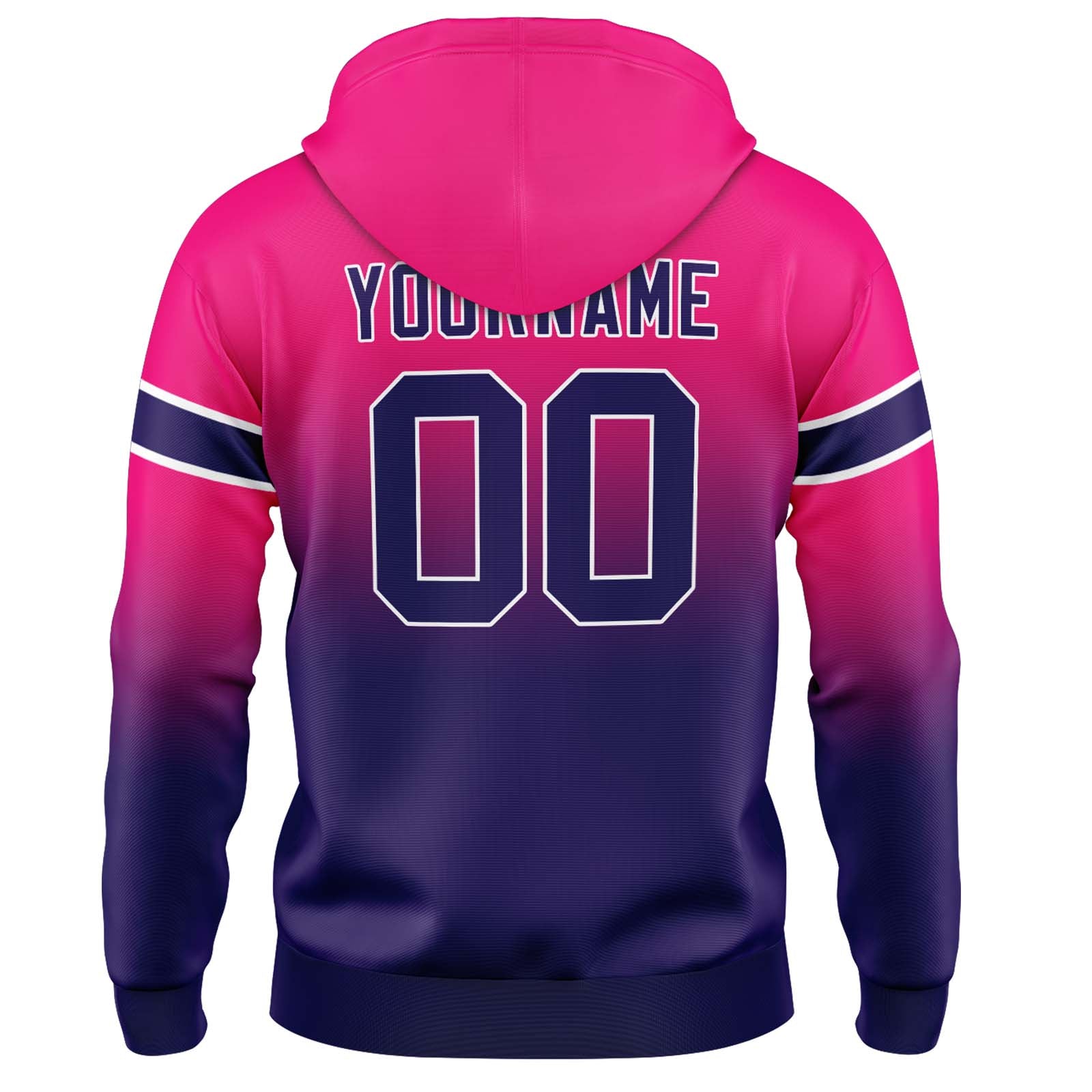 Custom Gradient Hoodie For Man Woman Girl Boy Print Your Logo Name Number Rose&Dark Purple enthsush