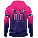 Custom Gradient Hoodie For Man Woman Girl Boy Print Your Logo Name Number Rose&Dark Purple