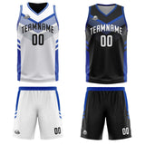 Custom White Blue Reversible Basketball Suit for Adults and Kids Personalized Jersey