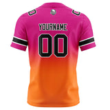 Custom Rose&Orange Gradient Football Jersey Personalized Football Shirts for Men Women  Printed Team Name Number Logo