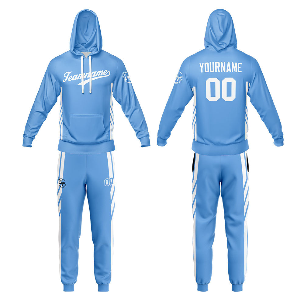 Custom Light Blue Sweatshirt Hoodie For Men Women Girl Boy Print Your Logo Name Number enthsush