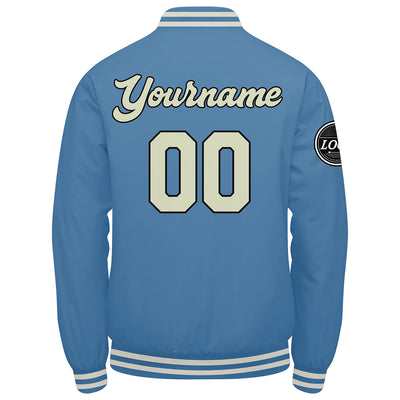 Custom Varsity Jacket Letterman jacket for Men, Women and Youth Light Blue Cream enthsush