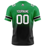 Custom Green Black Gradient Football Jersey Personalized Football Shirts for Men Women  Printed Team Name Number Logo