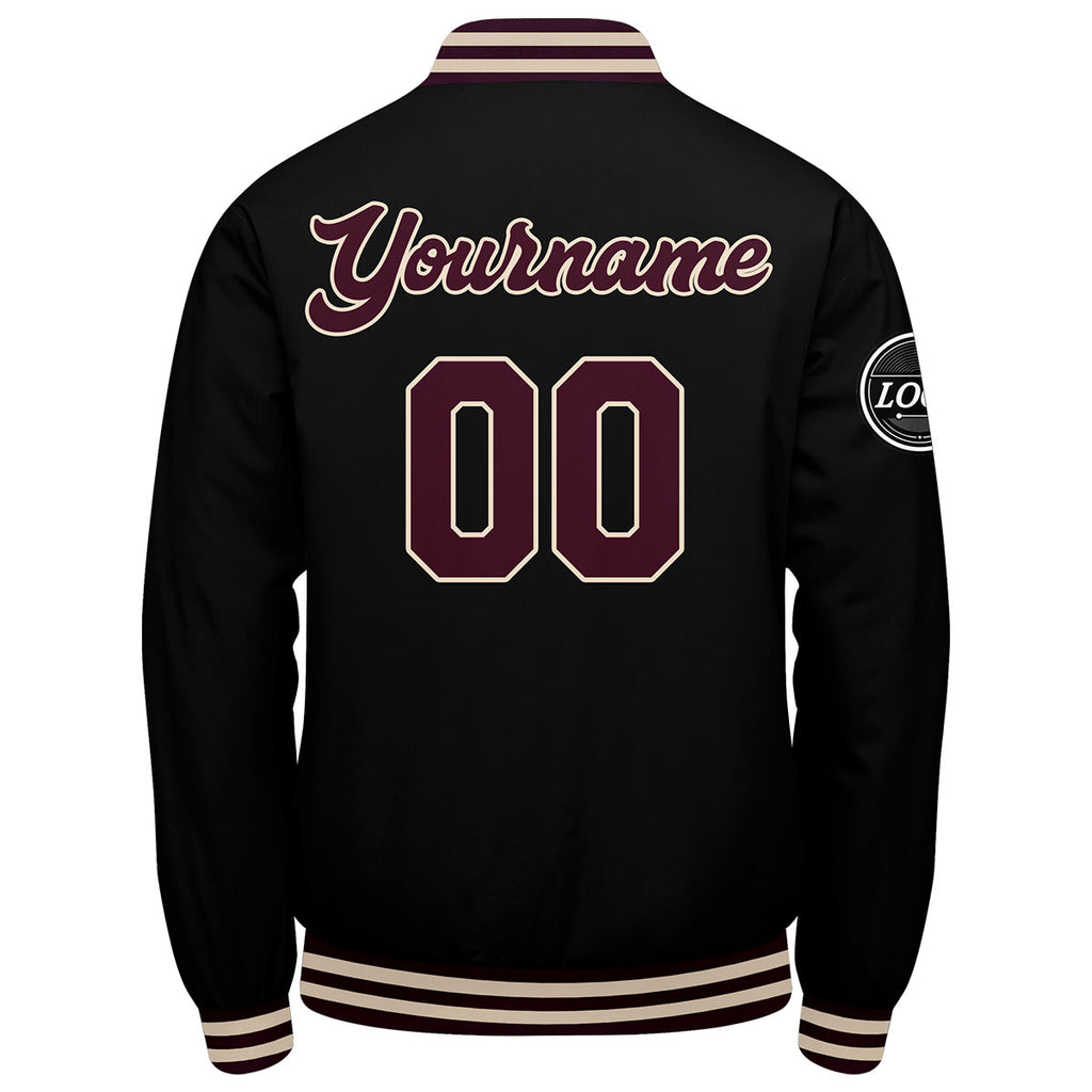 Custom Varsity Jacket Letterman jacket for Men, Women and Youth Marroon Black enthsush