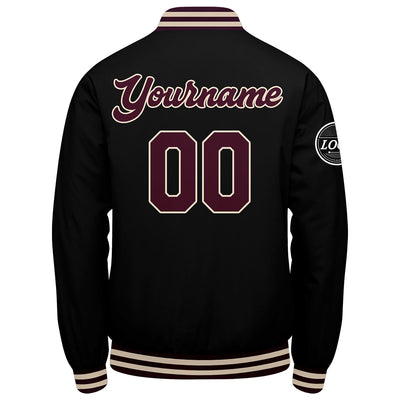 Custom Varsity Jacket Letterman jacket for Men, Women and Youth Marroon Black enthsush