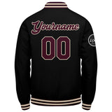 Custom Varsity Jacket Letterman jacket for Men, Women and Youth Marroon Black