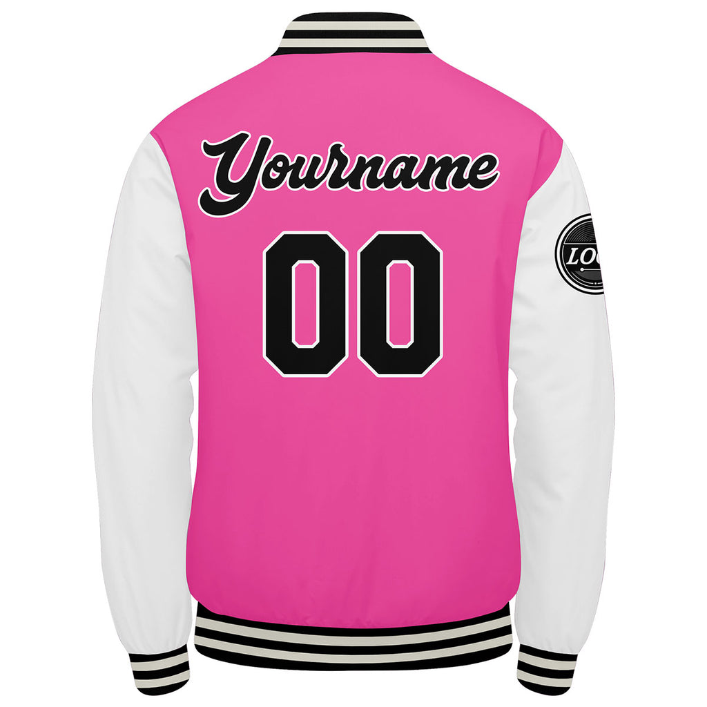 Custom Varsity Jacket Letterman jacket for Men, Women and Youth Pink enthsush