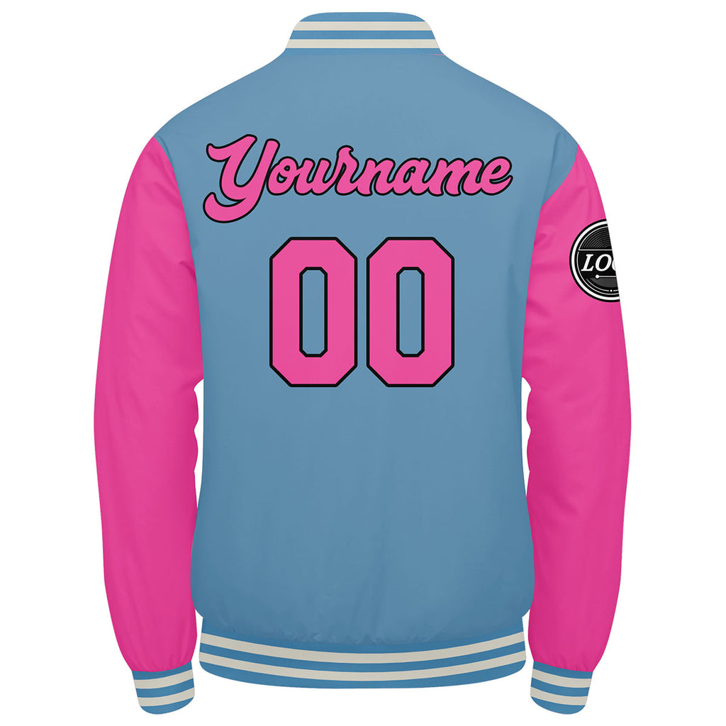 Custom Varsity Jacket Letterman jacket for Men, Women and Youth Pink enthsush