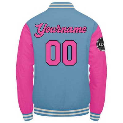 Custom Varsity Jacket Letterman jacket for Men, Women and Youth Pink enthsush