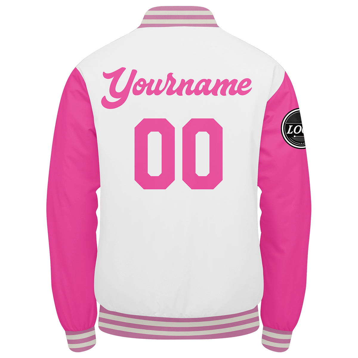 Custom Varsity Jacket Letterman jacket for Men, Women and Youth Pink enthsush