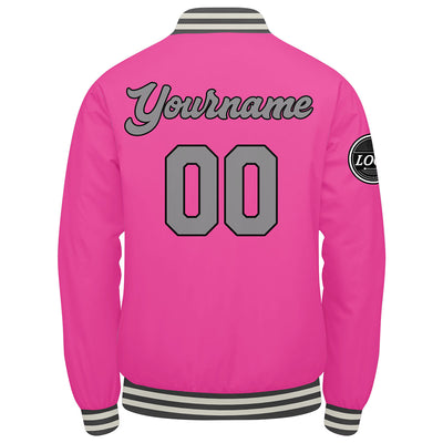 Custom Varsity Jacket Letterman jacket for Men, Women and Youth Pink enthsush