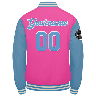 Custom Varsity Jacket Letterman jacket for Men, Women and Youth Pink enthsush