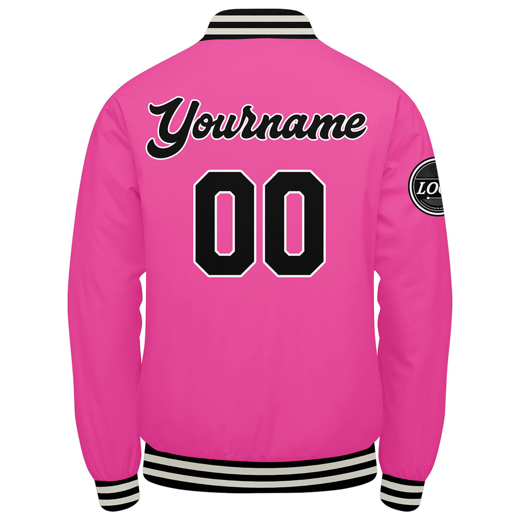 Custom Varsity Jacket Letterman jacket for Men, Women and Youth Pink enthsush