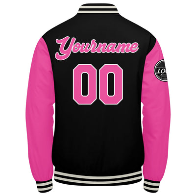 Custom Varsity Jacket Letterman jacket for Men, Women and Youth Pink enthsush