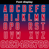 Custom Navy&Red Gradient Football Jersey Personalized Football Shirts for Men Women  Printed Team Name Number Logo