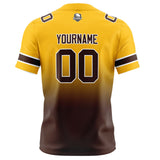 Custom Yellow&Brown Gradient Football Jersey Personalized Football Shirts for Men Women  Printed Team Name Number Logo