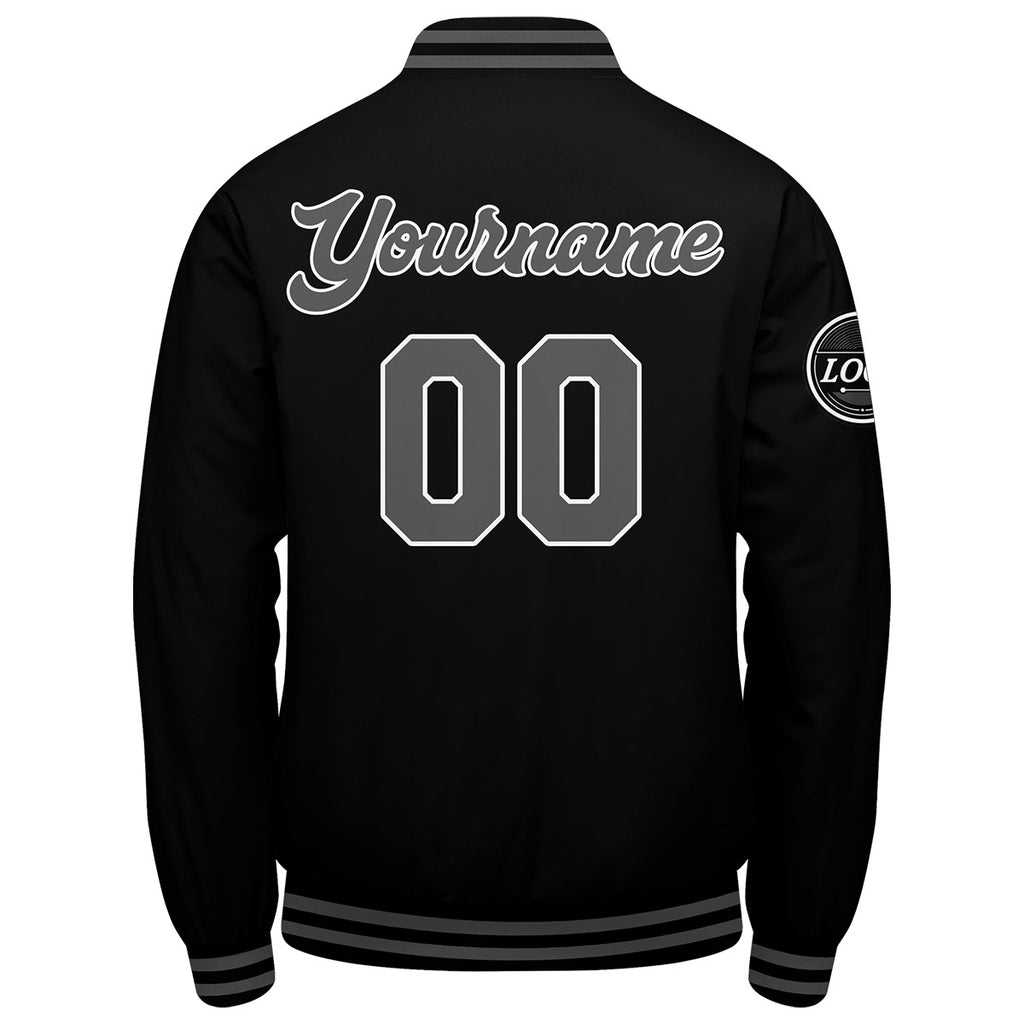 Custom Varsity Jacket Letterman jacket for Men, Women and Youth Black Grey enthsush
