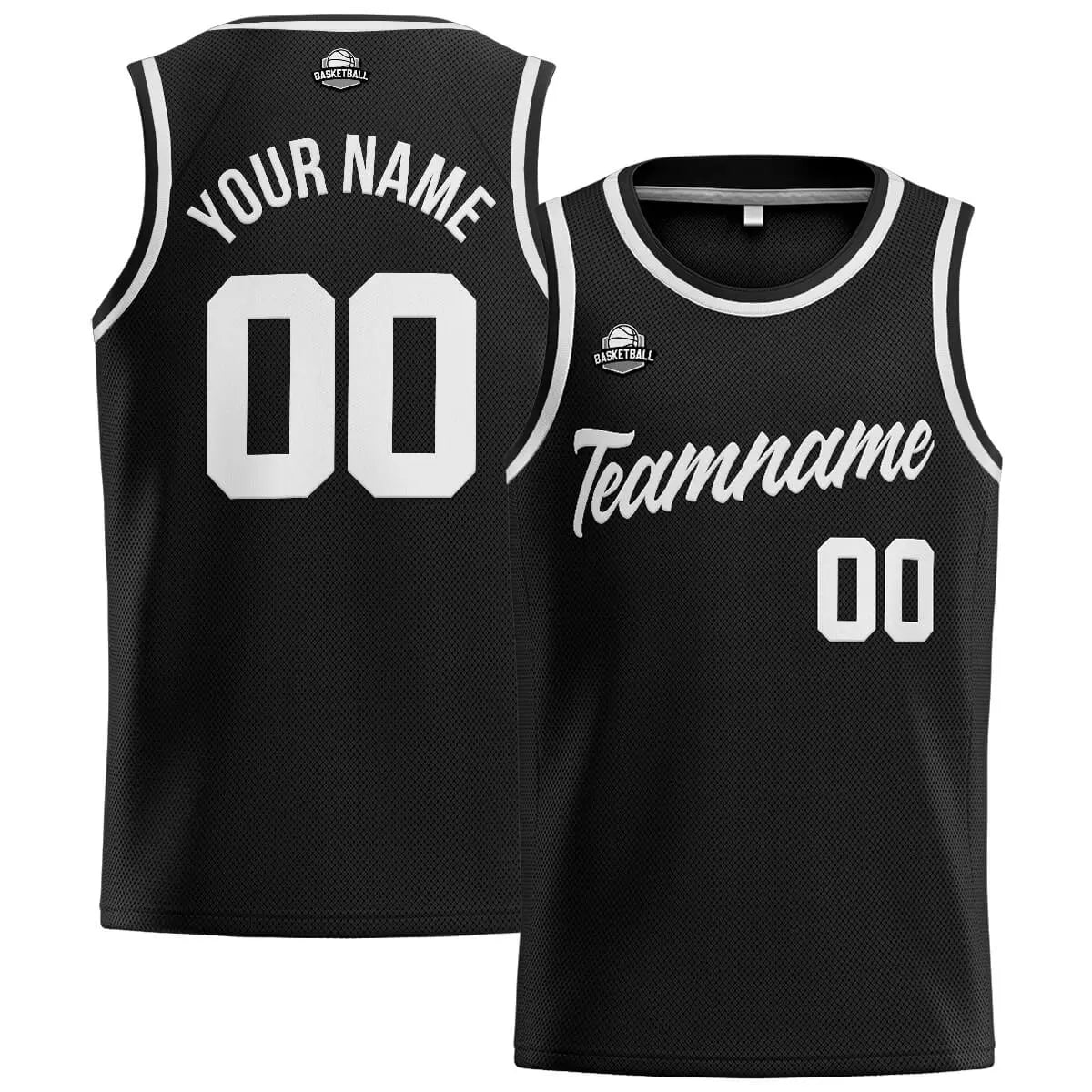 Custom Stitched Basketball Jersey for Men, Women  And Kids Black-White enthsush