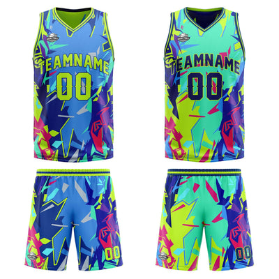 Custom Neon Green Reversible Basketball Suit for Adults and Kids Personalized Jersey enthsush