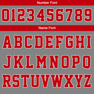 Custom Varsity Jacket Letterman jacket for Men, Women and Youth Grey Red enthsush