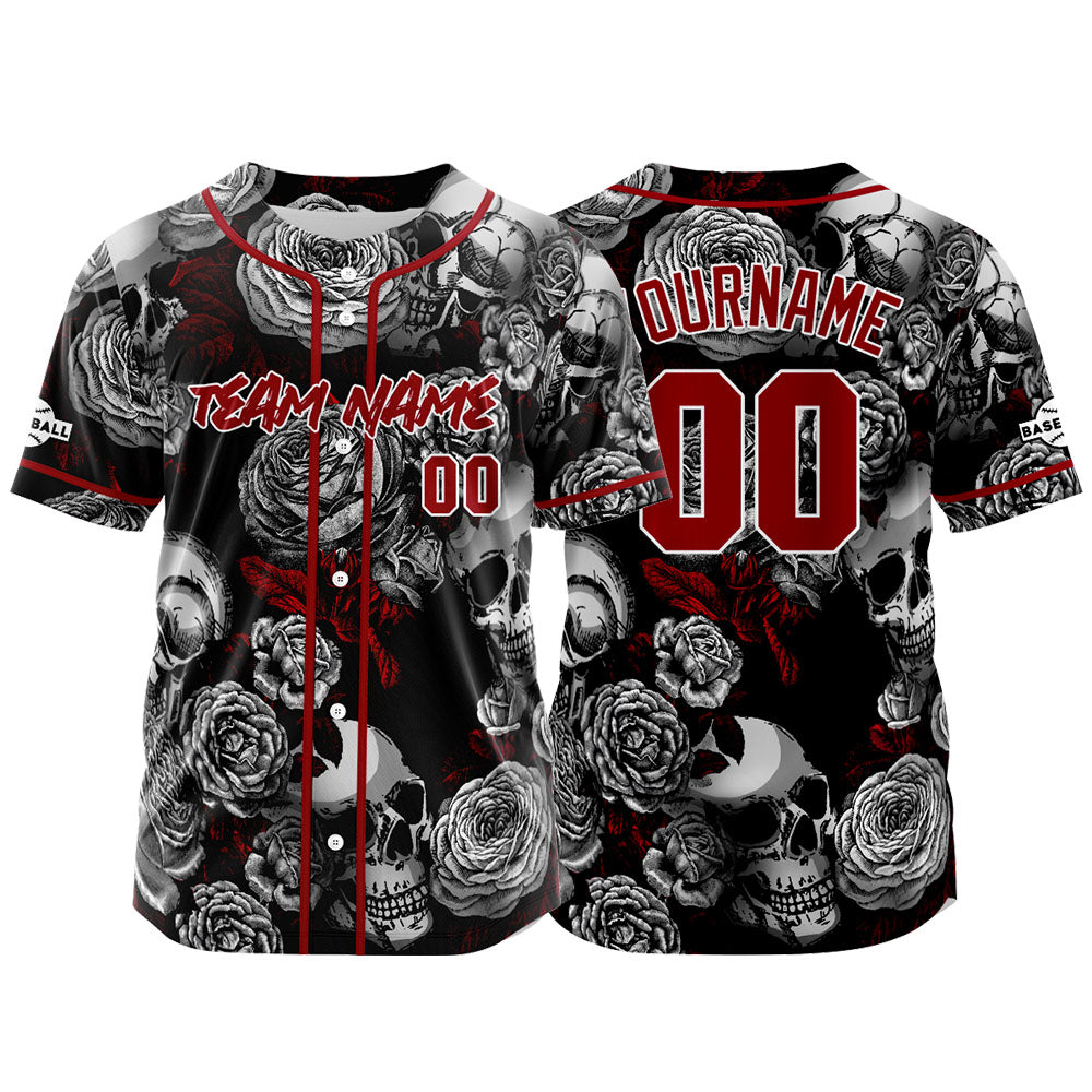 Custom Baseball Jersey Personalized Baseball Shirt for Men Women Kids Youth Teams Stitched and Print Grey&Red enthsush
