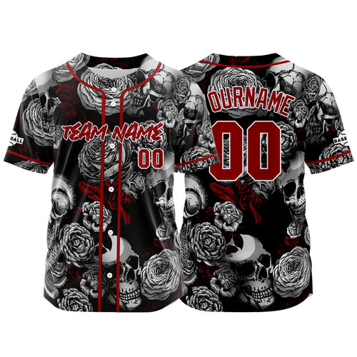 Custom Baseball Jersey Personalized Baseball Shirt for Men Women Kids Youth Teams Stitched and Print Grey&Red enthsush
