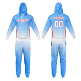 Custom Light Blue Sweatshirt Hoodie For Men Women Girl Boy Print Your Logo Name Number