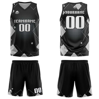 Custom Geometry Grey Basketball Jersey Uniform Suit Printed Your Logo Name Number enthsush