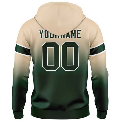 Custom Gradient Sweatshirt Hoodie For Man Woman Girl Boy Print Your Logo Name Number Khaki&Dark Green enthsush