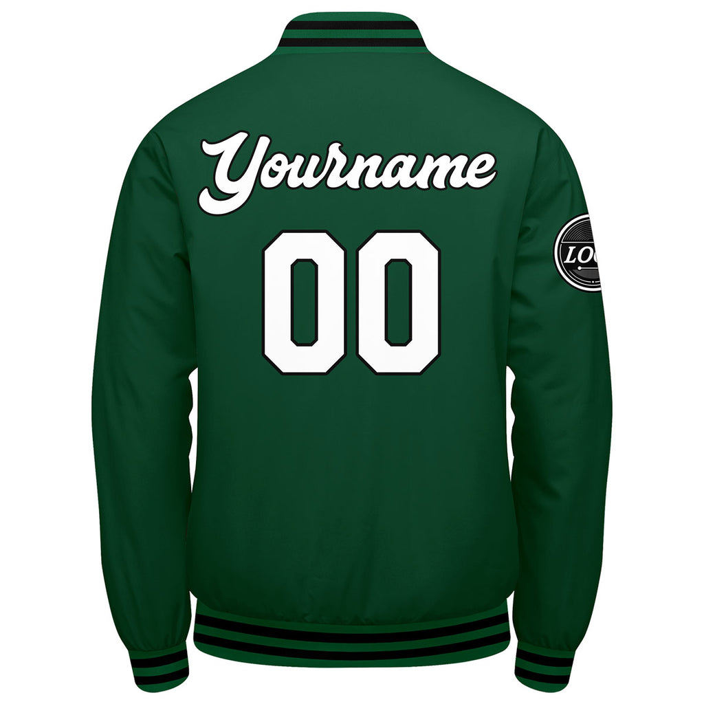 Custom Varsity Jacket Letterman jacket for Men, Women and Youth Green Black White enthsush