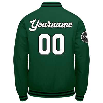 Custom Varsity Jacket Letterman jacket for Men, Women and Youth Green Black White enthsush