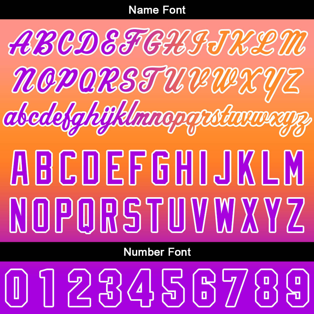 Custom Gradient Hoodie For Man Woman Girl Boy Print Your Logo Name Number Orange  purple enthsush