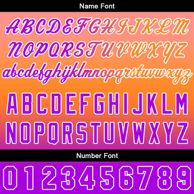 Custom Gradient Hoodie For Man Woman Girl Boy Print Your Logo Name Number Orange  purple enthsush