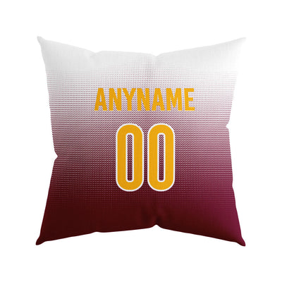 Custom Football Throw Pillow for Men Women Boy Gift Printed Your Personalized Name Number Burgundy&Yellow&Black enthsush