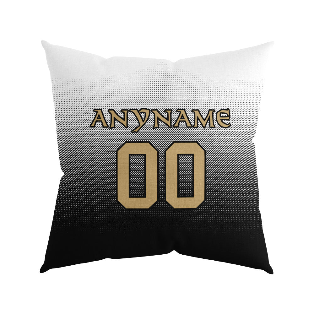 Custom Football Throw Pillow for Men Women Boy Gift Printed Your Personalized Name Number Gold&Black&White enthsush