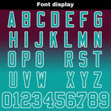 Custom Burgundy Teal Gradient Football Jersey Personalized Football Shirts for Men Women  Printed Team Name Number Logo