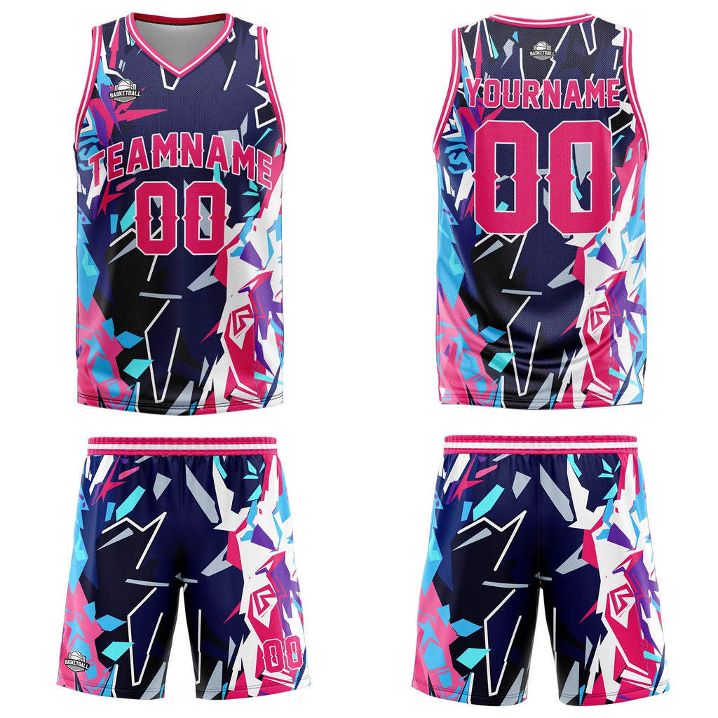 Custom Broken Red Basketball Jersey Uniform Suit Printed Your Logo Name Number enthsush