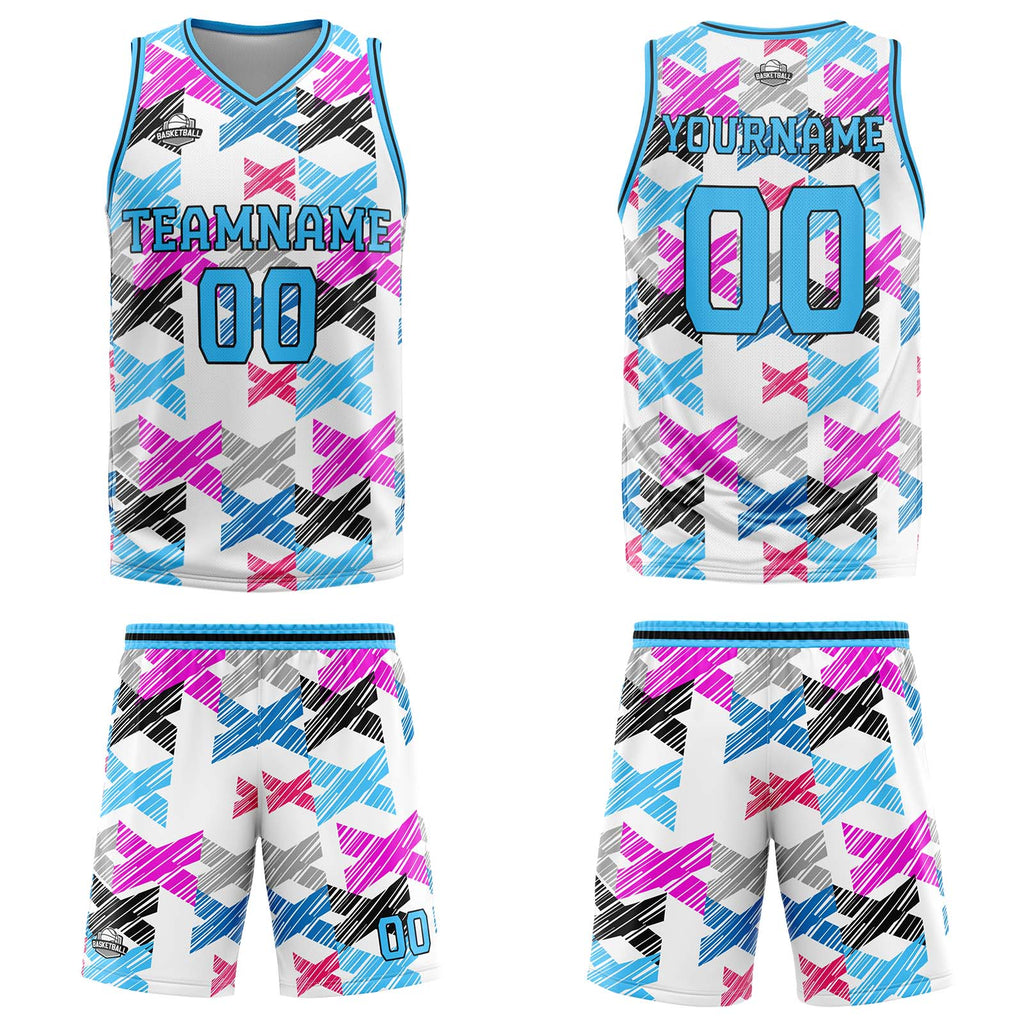 Custom Light Blue Basketball Jersey Uniform Suit Printed Your Logo Name Number enthsush