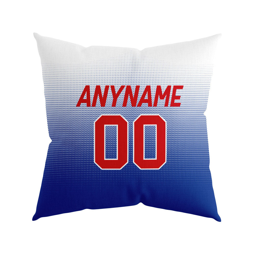 Custom Football Throw Pillow for Men Women Boy Gift Printed Your Personalized Name Number Red&Royal&White enthsush