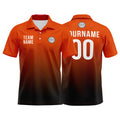 Custom Orange Black Football Polo Shirts Add Your Unique Logo/Name/Number enthsush