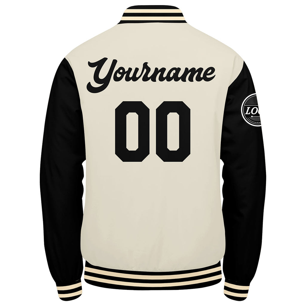 Custom Varsity Jacket Letterman jacket for Men, Women and Youth Black Cream enthsush