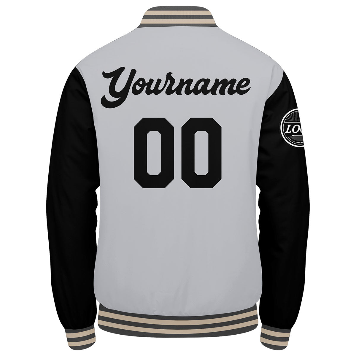 Custom Varsity Jacket Letterman jacket for Men, Women and Youth Grey Black Cream enthsush